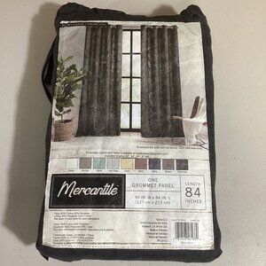 1 Mercantile Light Filtering Lined Grommet Panel Charcoal Curtain (50" x 84")